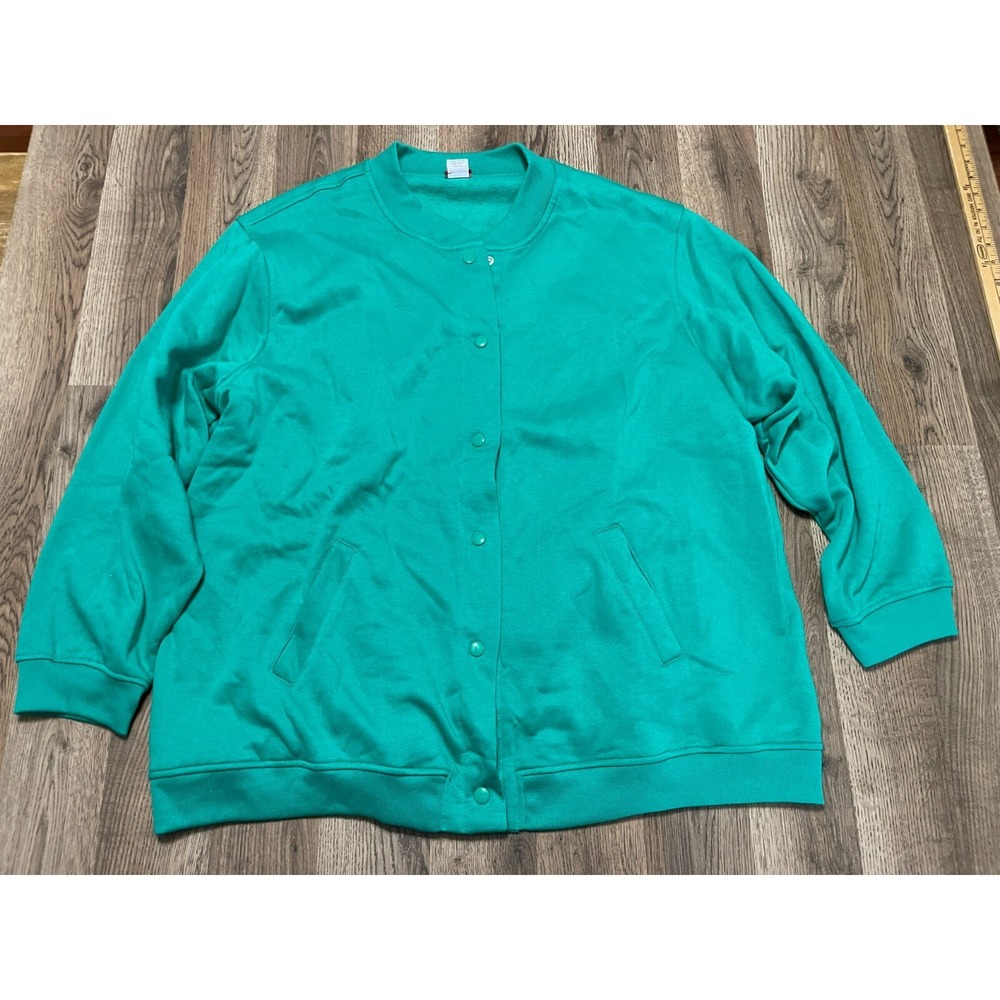 Tudor Court Sweater, Women's Size 3X, Green, Cardigan Button Up